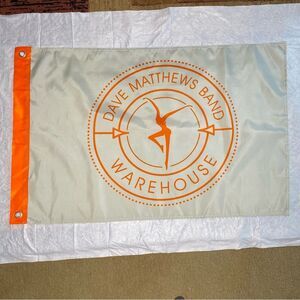 Dave Matthews Band Warehouse Banner Flag 2016 Orange White 38.5” x 24.5”